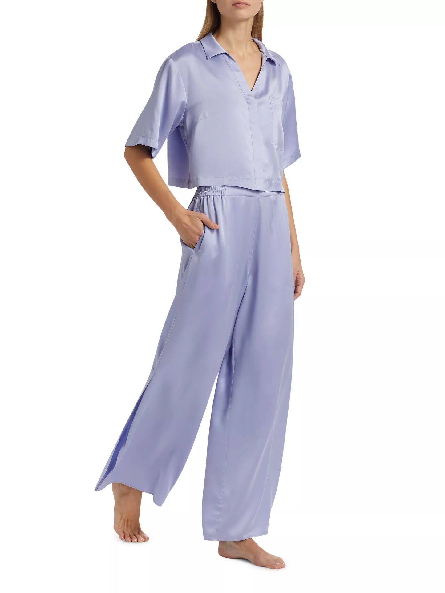 Washable Silk High Rise Pant Set