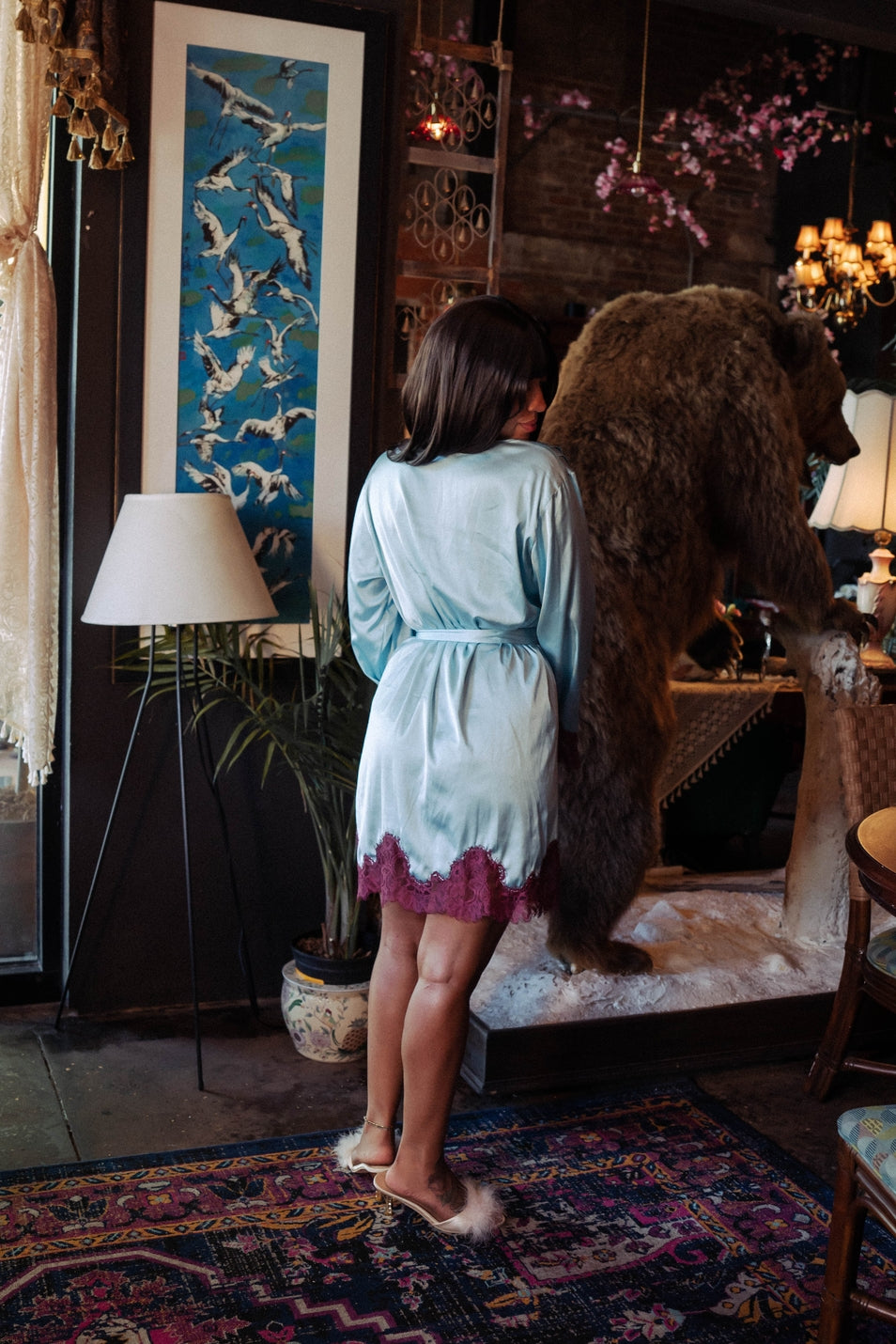 Satin Short Robe