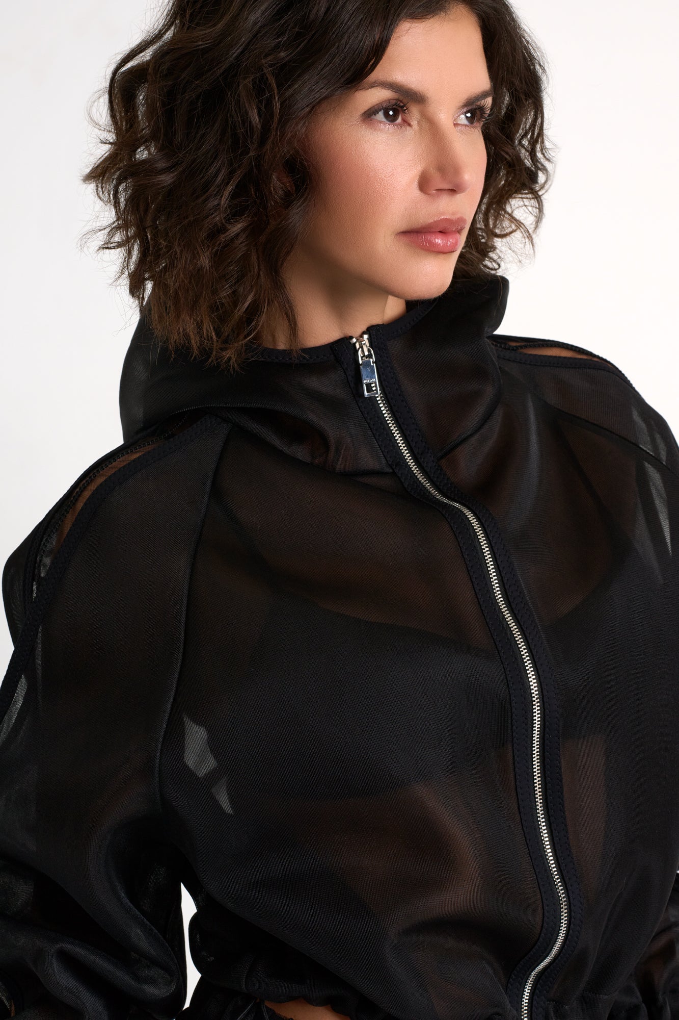 3D Mesh Bomber Jacket