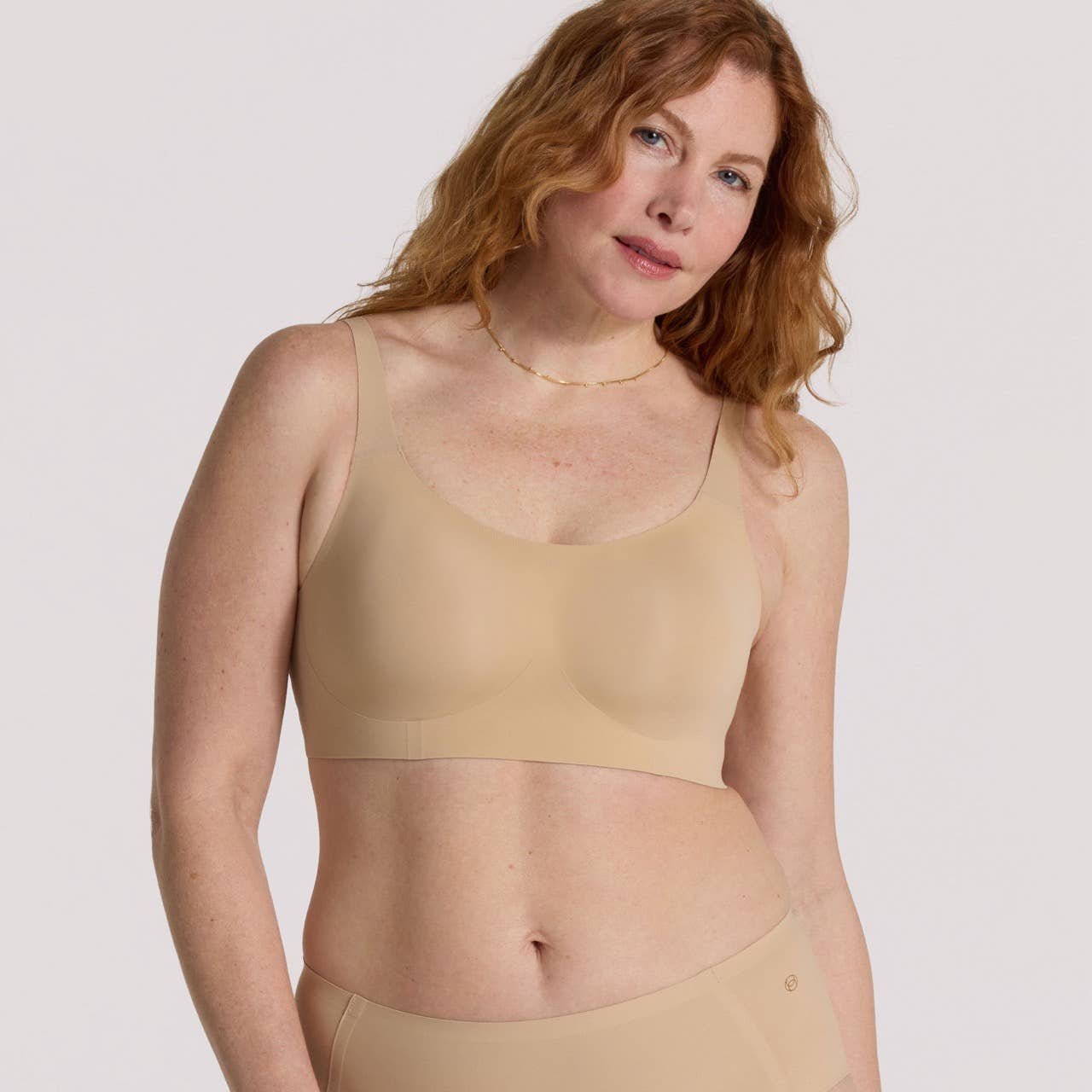 Evelyn & Bobbie Structured Scoop Bra in Sand, available at LaSource in Darien.