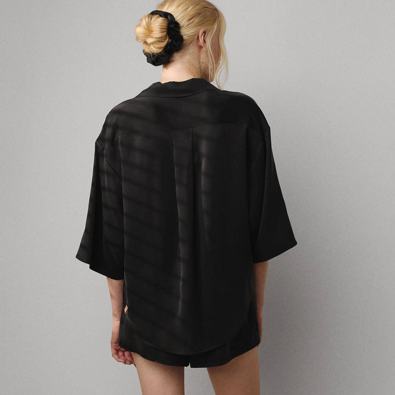 Washable Silk Relaxed Button Up Short Set