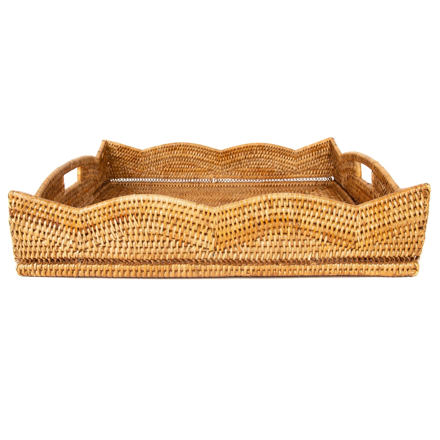 Artifacts Rattan Scallop Collection Square Tray at LaSource in Darien
