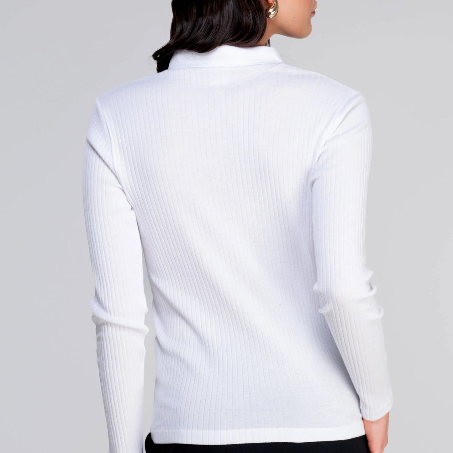 Long Sleeve Ribbed Cotton Shirt