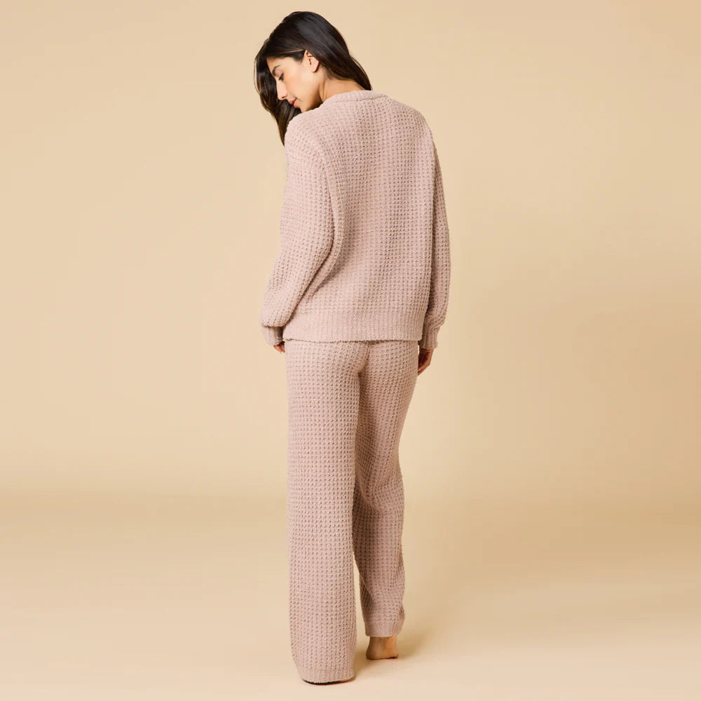 Marshmallow Waffle V-Neck Lounge Set