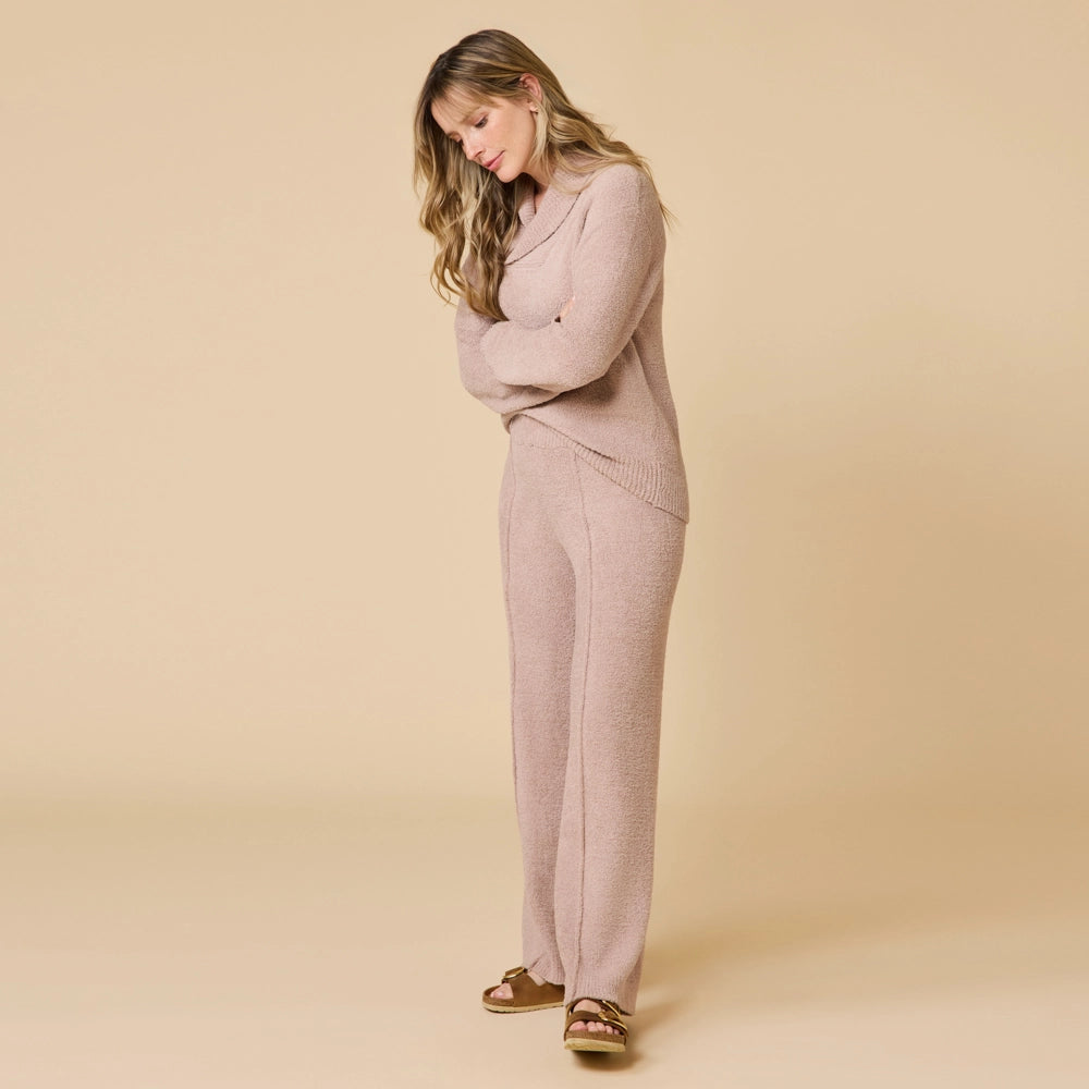 Marshmallow Shawl Collar Top w/ Pant
