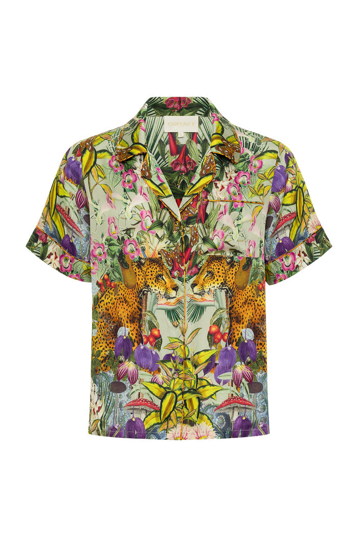 Mint Leopard Short Pajama Set