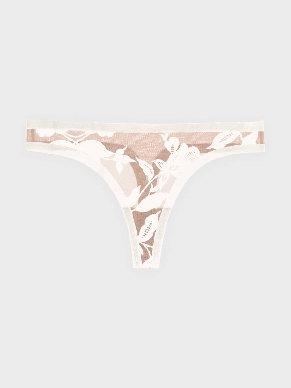 Sheer Flocked Thong