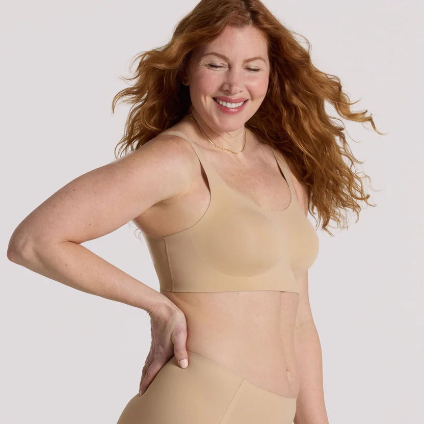 Evelyn & Bobbie Structured Scoop Bra in Sand, available at LaSource in Darien.