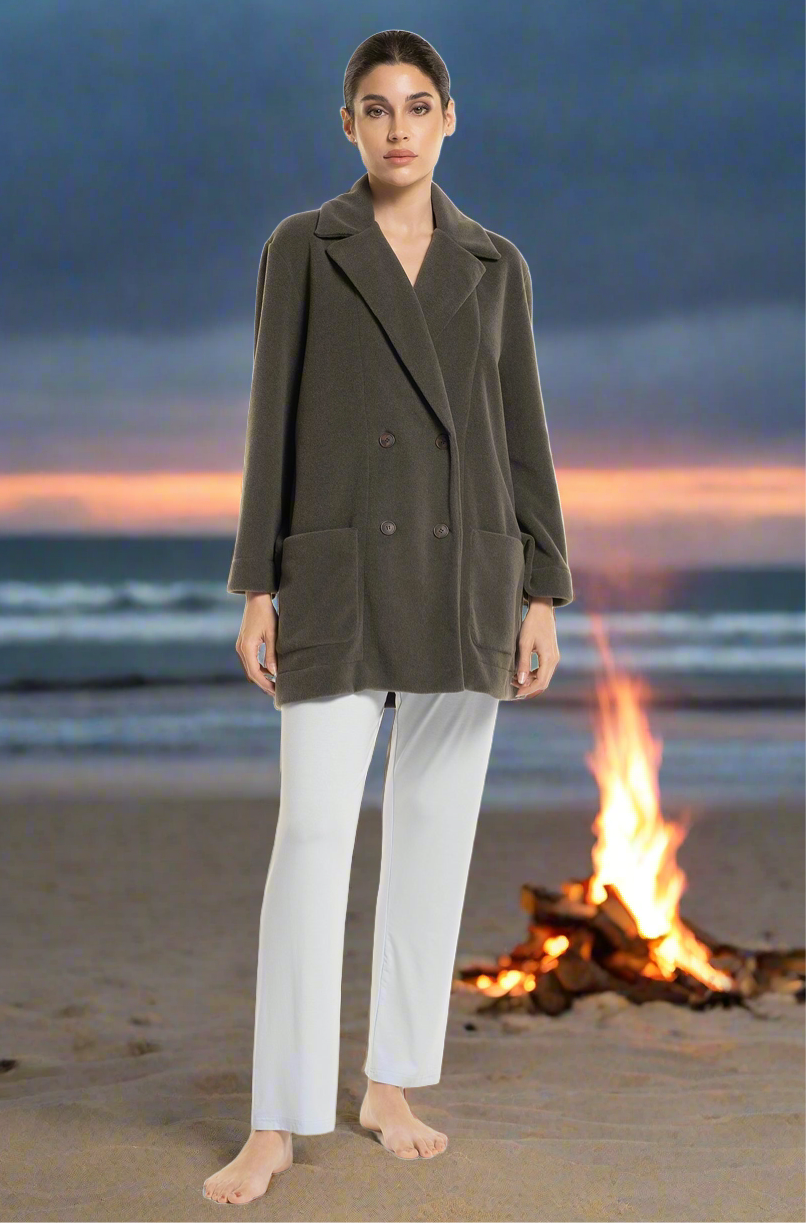 Verdiani Pile Jacket in olive, available at LaSource in Darien