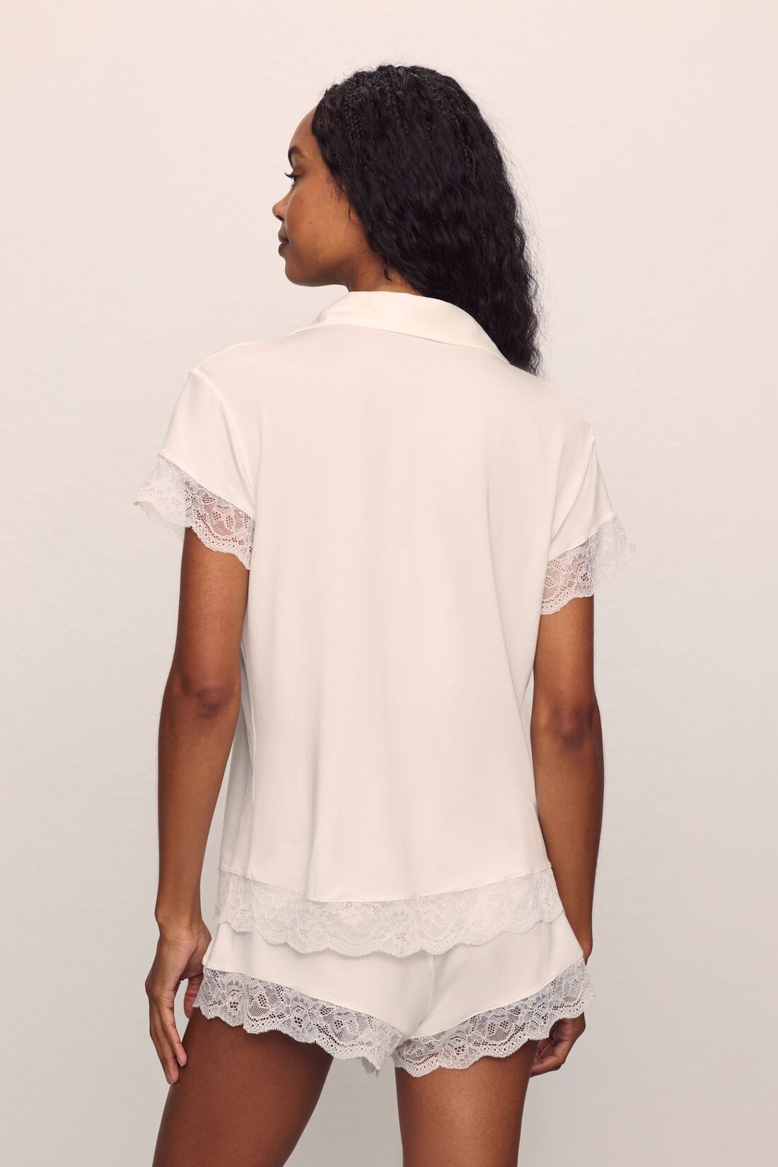 Tencel Modal Short PJ Set - Lace Trim