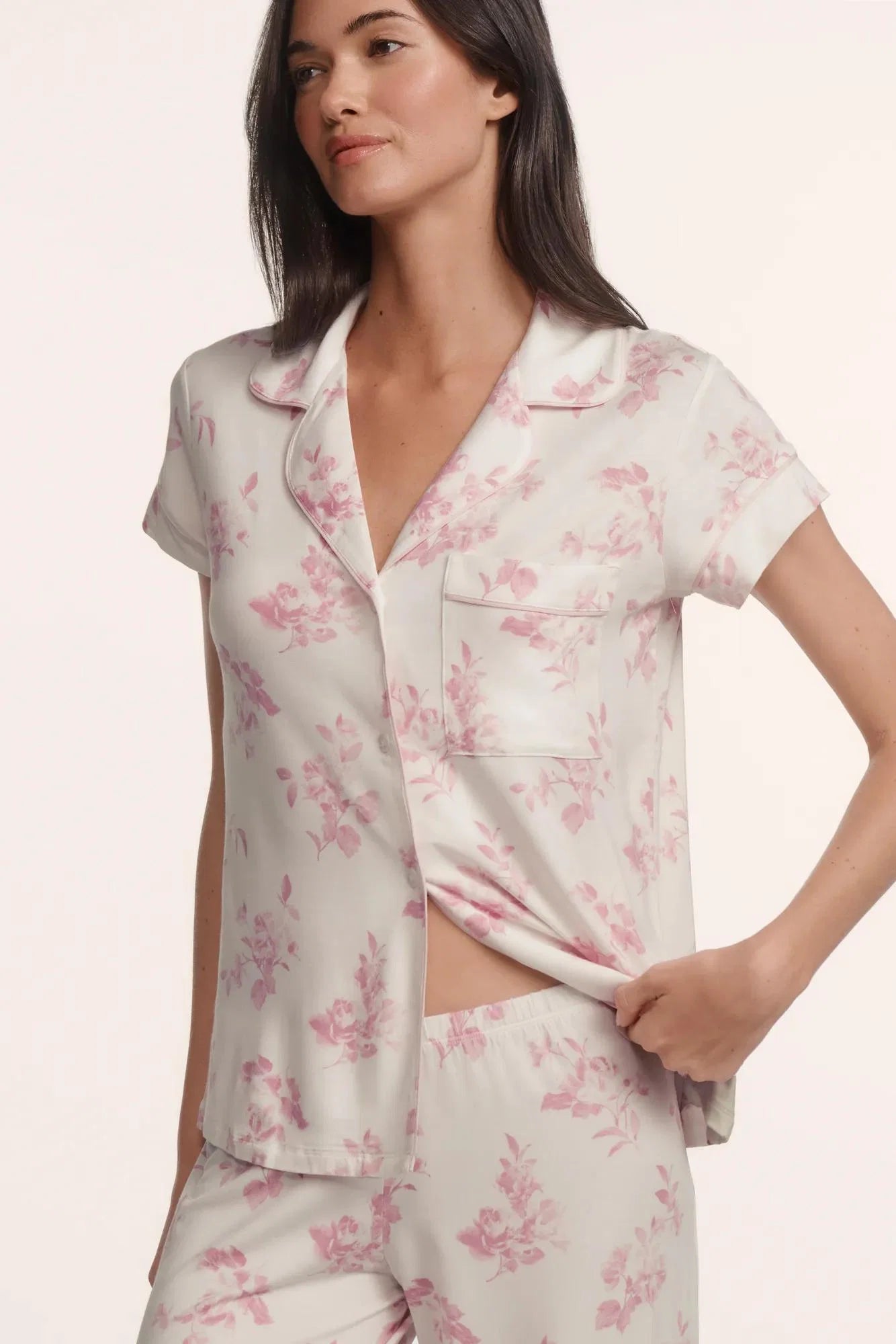 Gisele Printed Short Sleeve Cropped PJ Set