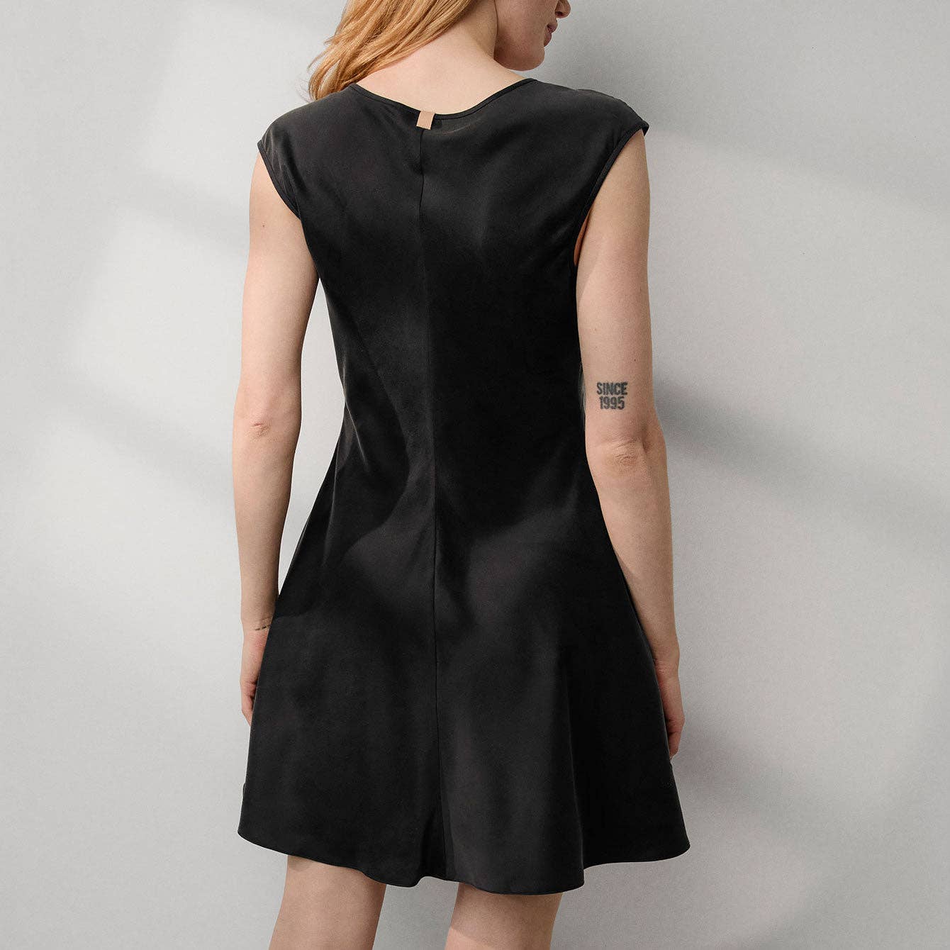 Washable Silk Cap Sleeve Mini Dress
