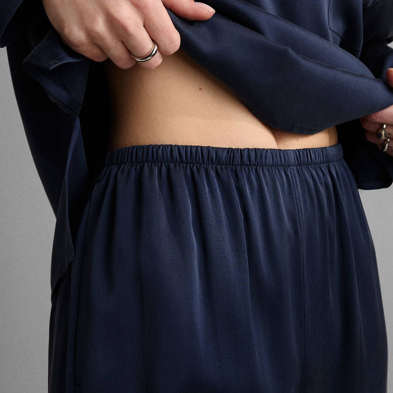 Washable Silk Long Sleeve Jogger Pant Set