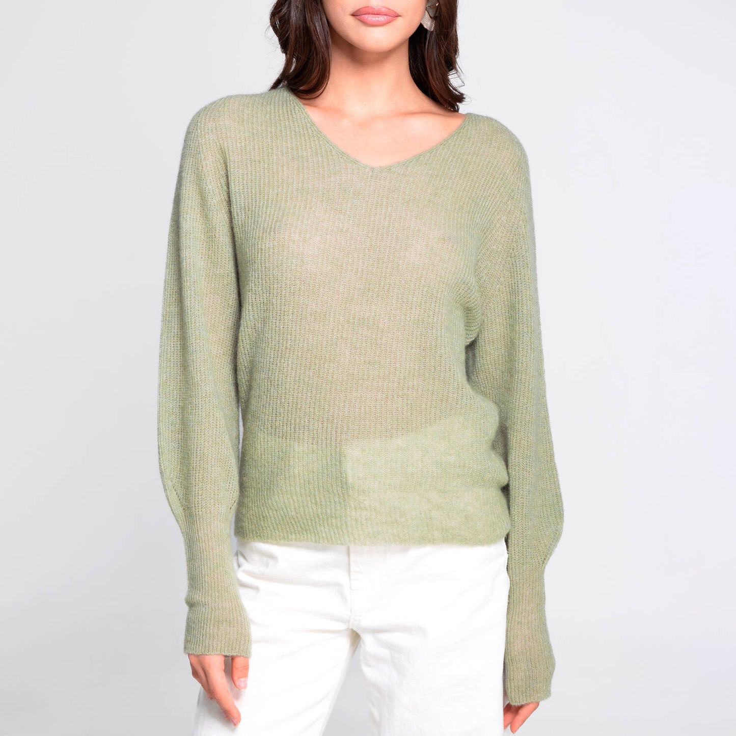 V-Neck Alpaca Sweater
