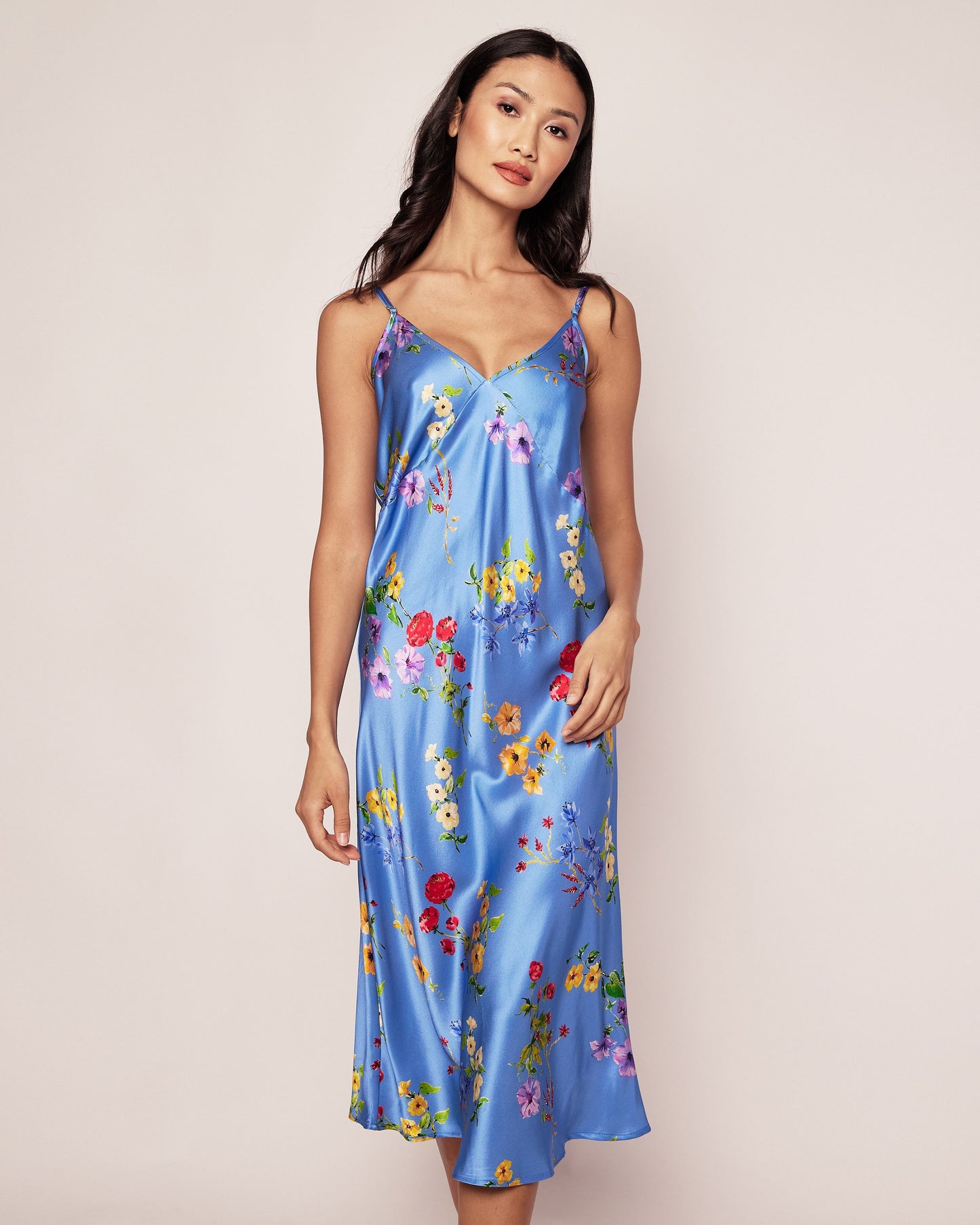 Silk Brilliant Botanical Azure Cosette Nightie