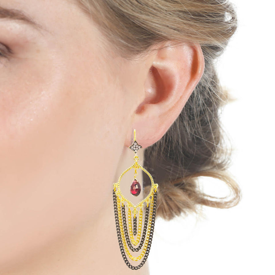 Mixed Metal Chandelier Earring