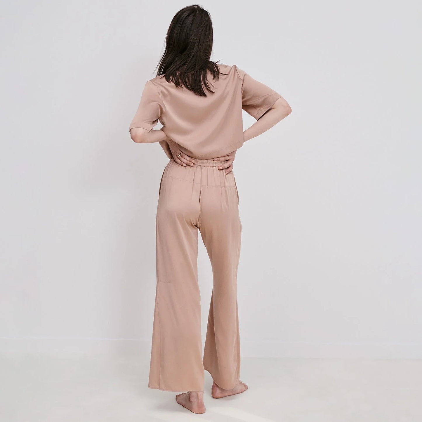Washable Silk High Rise Pant Set
