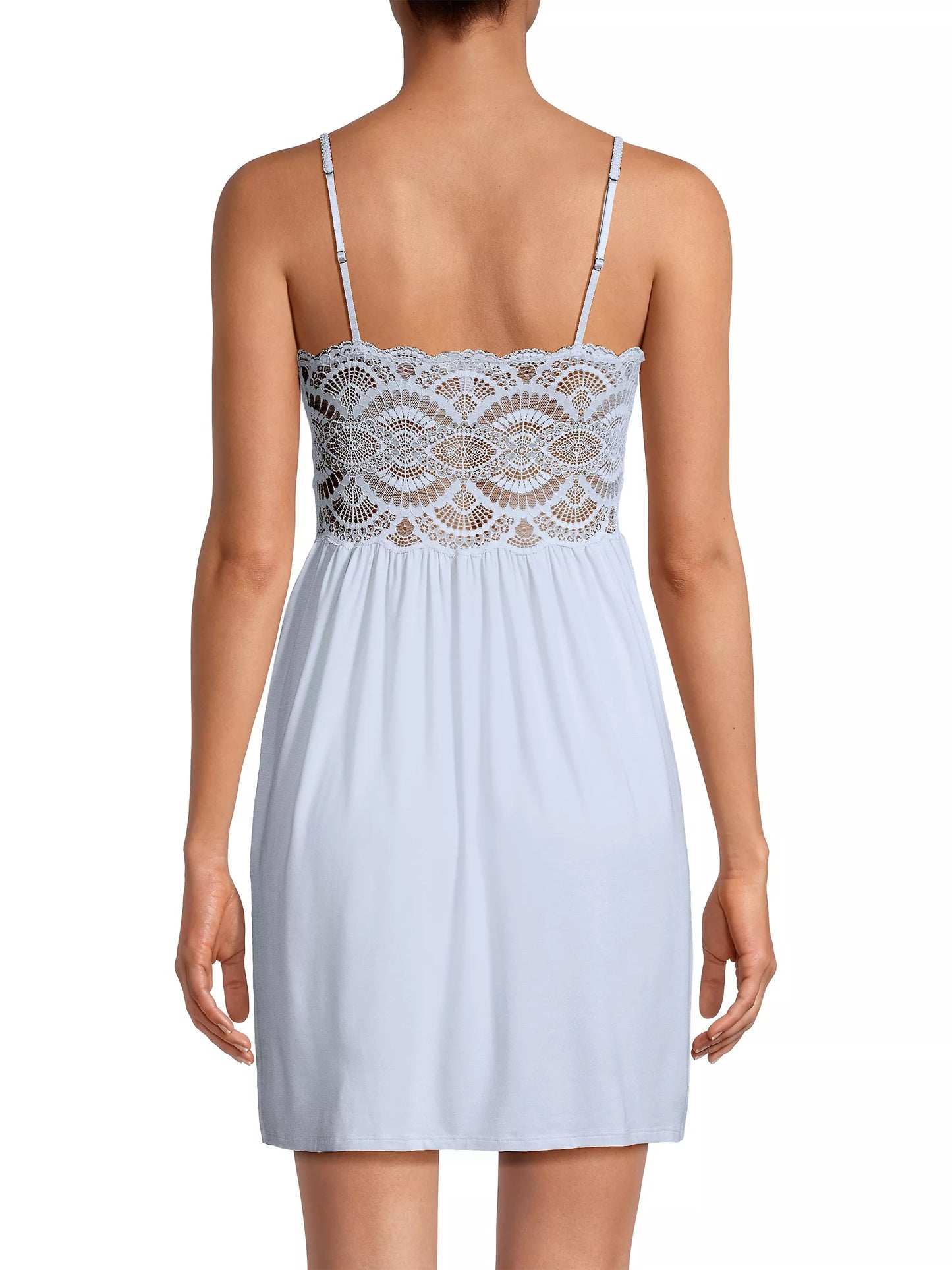Mariana Chemise with Lace in Ice Blue, available at LaSource in Darien.