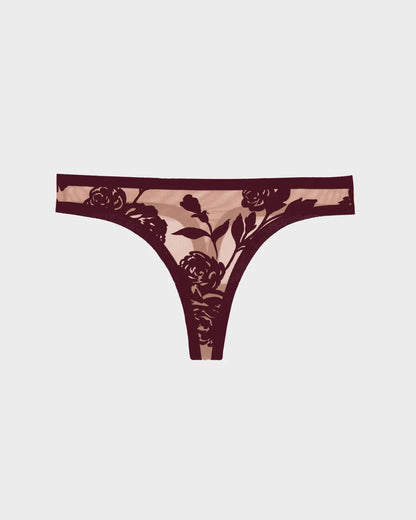 Sheer Flocked Thong