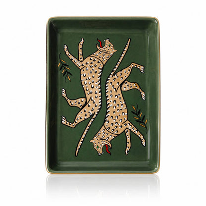 Duo Leopard Ceramic Tray