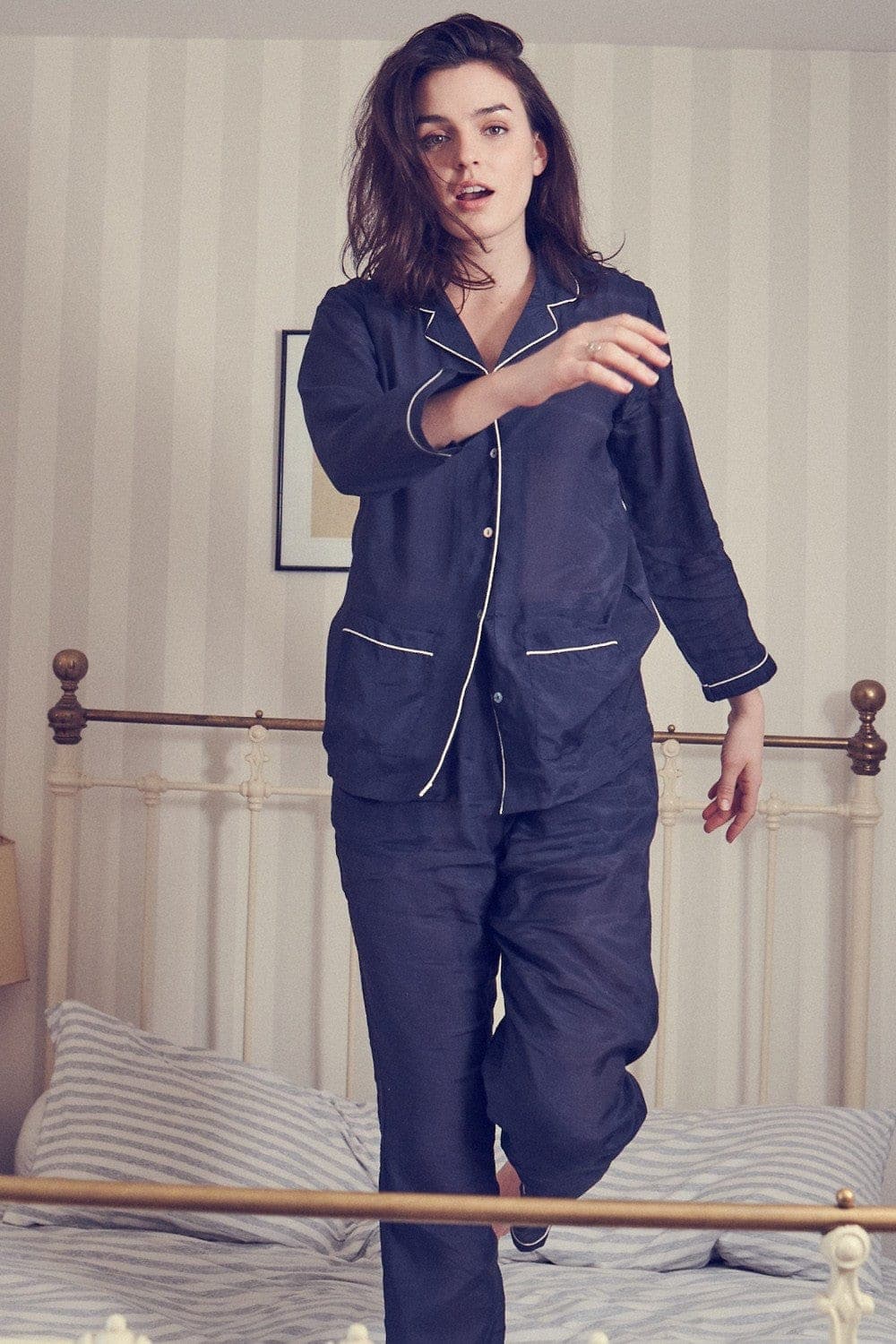 Germain Des Pres Camille Marine Pajamas available at LaSource in Darien