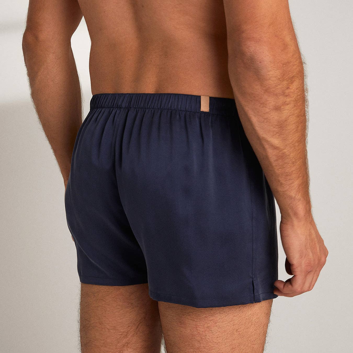 Men's Washable Silk Boxer in deep blue at LaSource in Darien