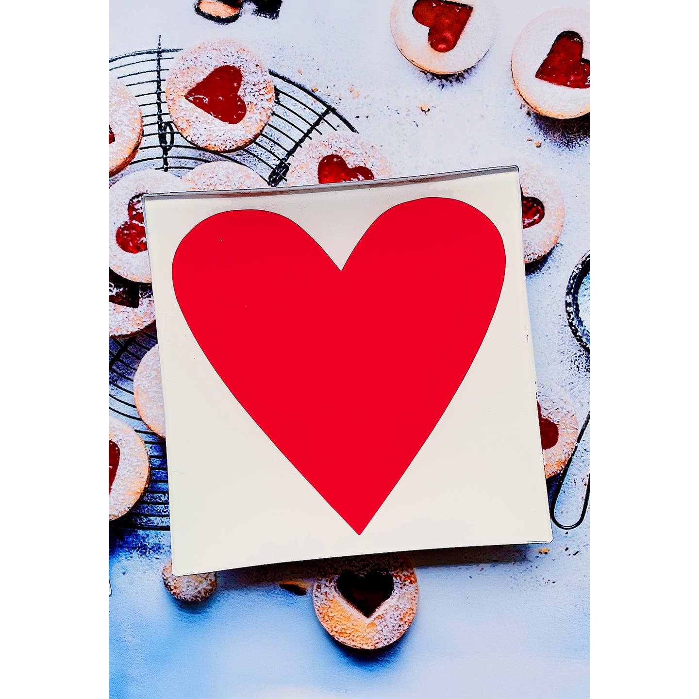 I Heart You Decoupage Glass Tray