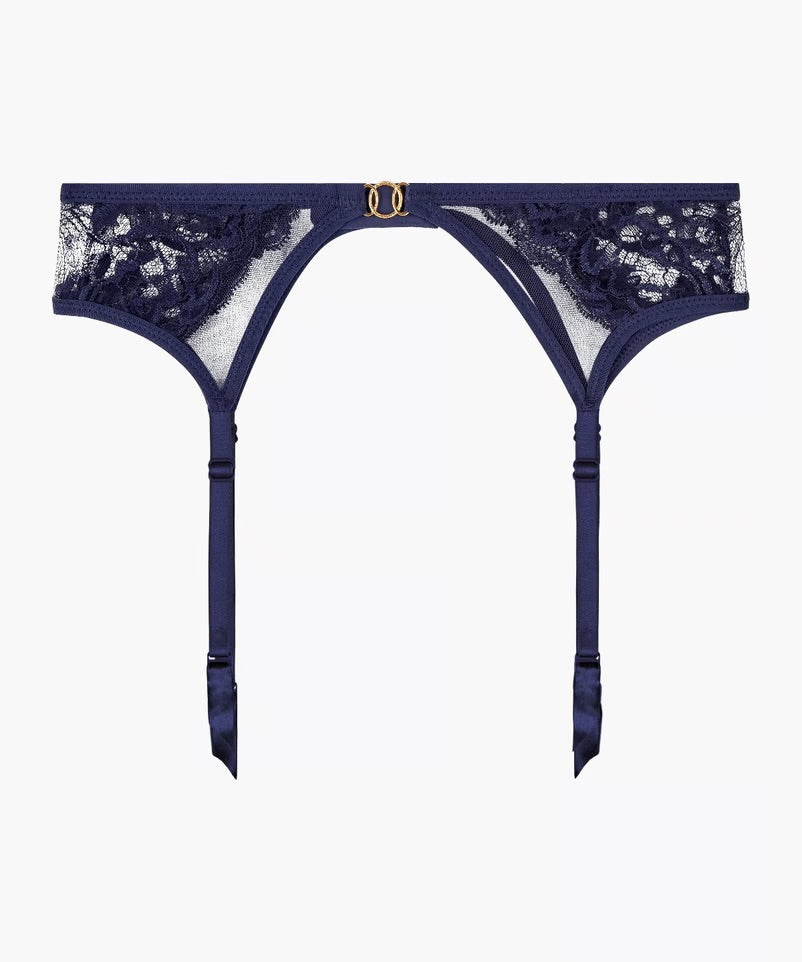 Aubade - Feeling Myself Suspender Belt in Astral Blue, available at LaSource in Darien