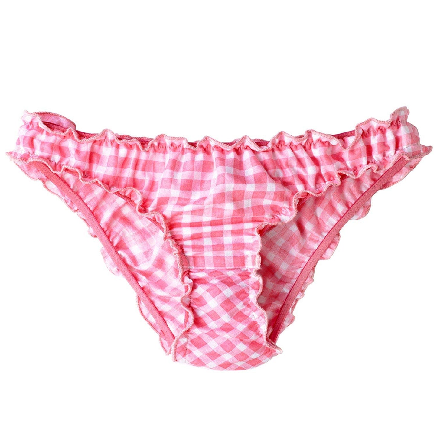 Germaine Des Pres Simone fantasy briefs in candy-pink gingham, available at LaSource in Darien