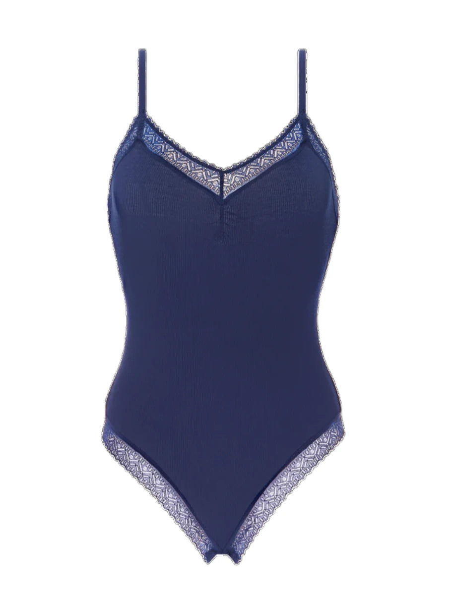 Simone Perele -Eugenie Bodysuit in Midnight, available at LaSource in Darien.