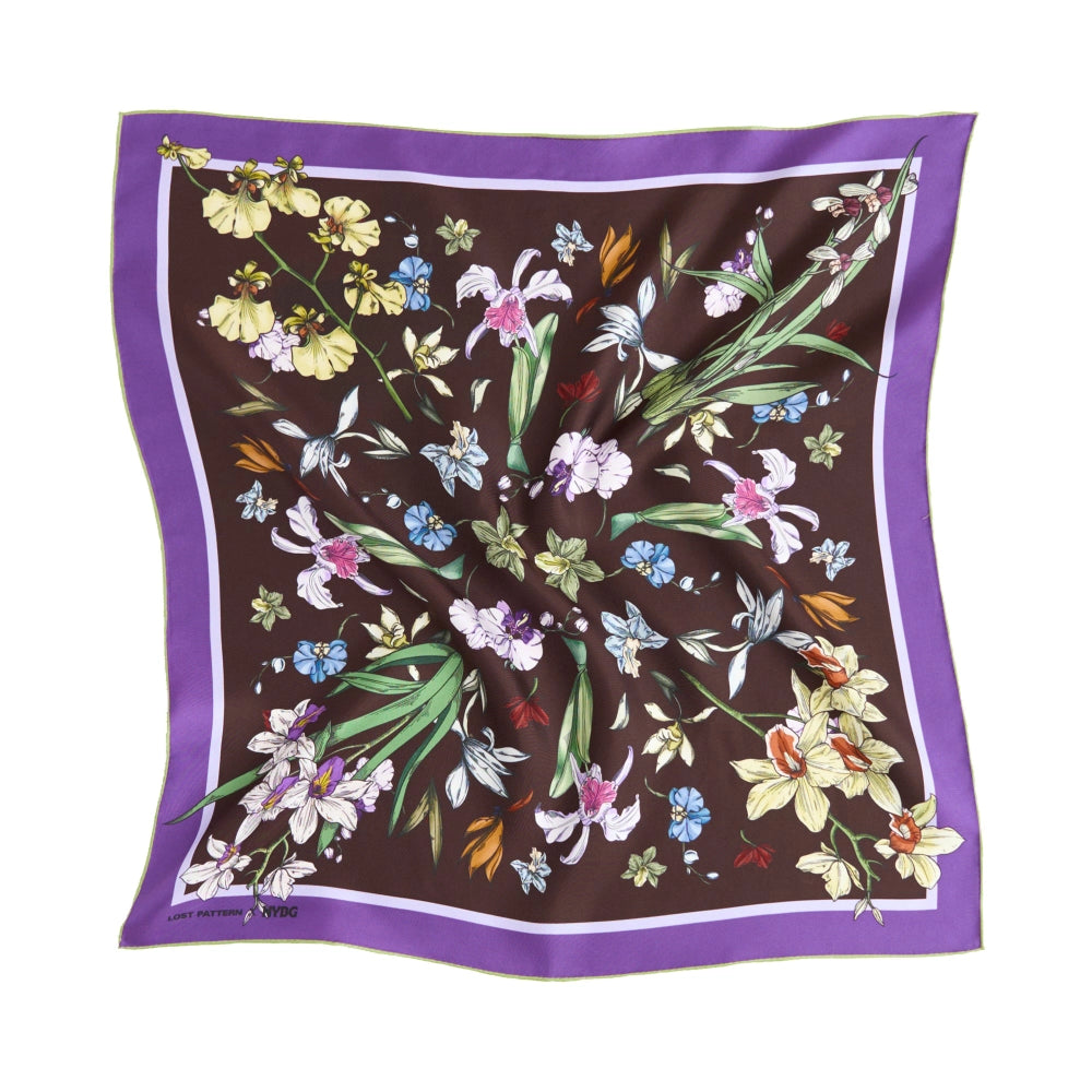 Orchid Symphony Silk Bandana Scarf