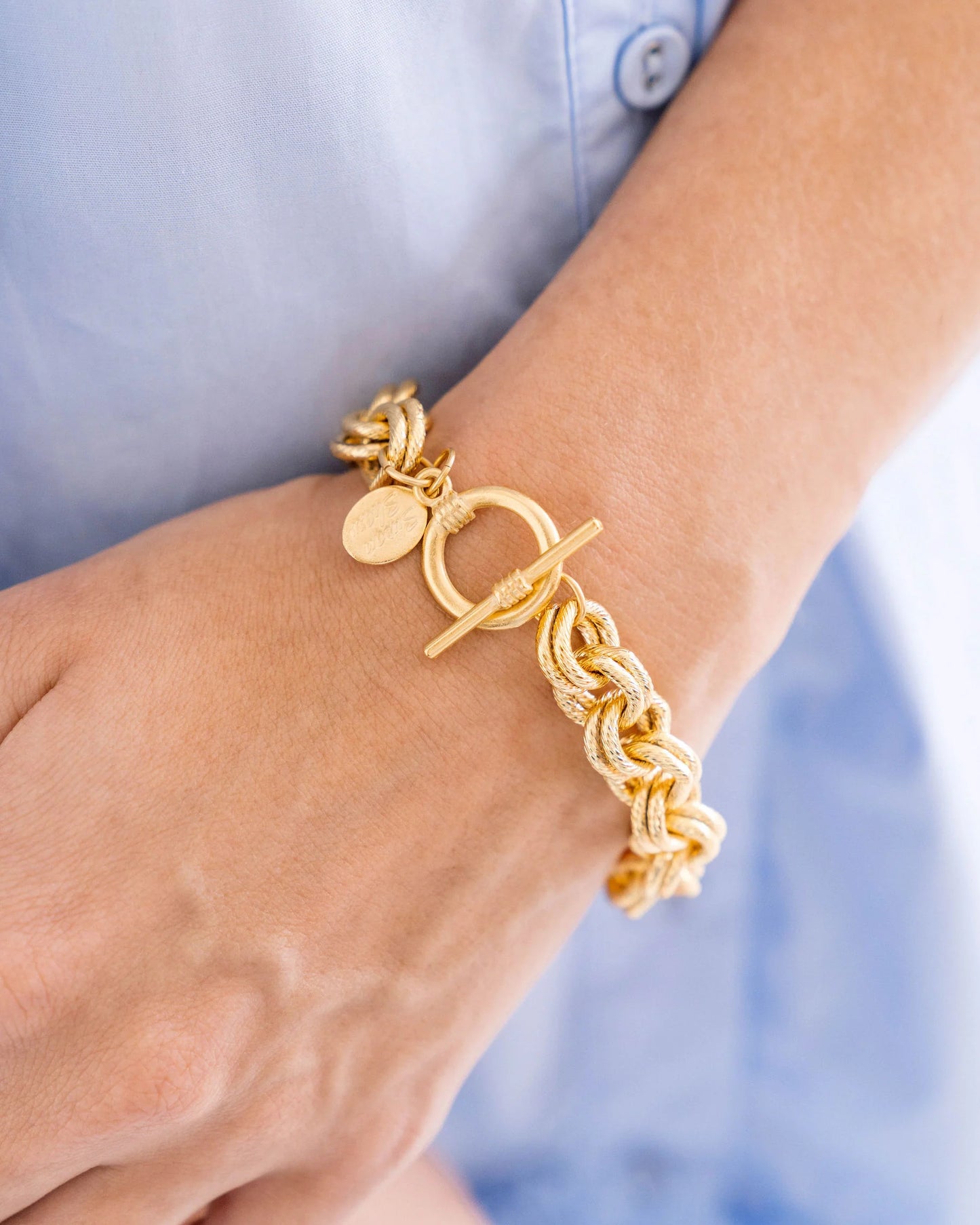 Gold Double Link Chain Bracelet