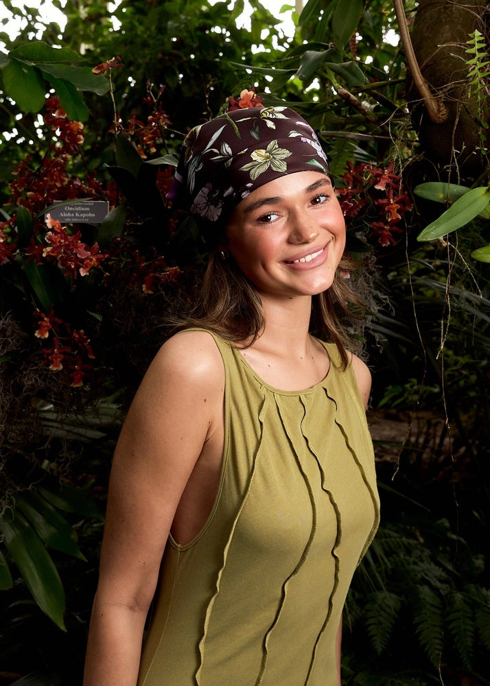 Orchid Symphony Silk Bandana Scarf