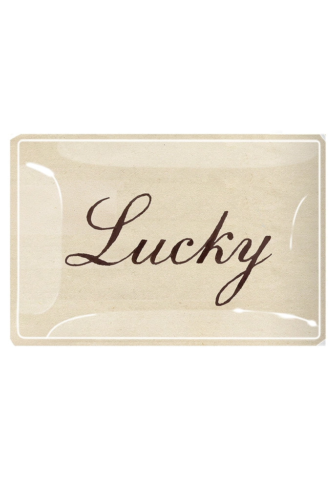 Lucky Decoupage Glass Tray