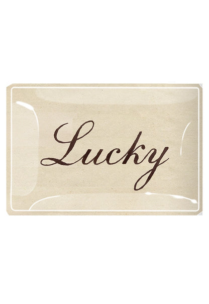 Lucky Decoupage Glass Tray