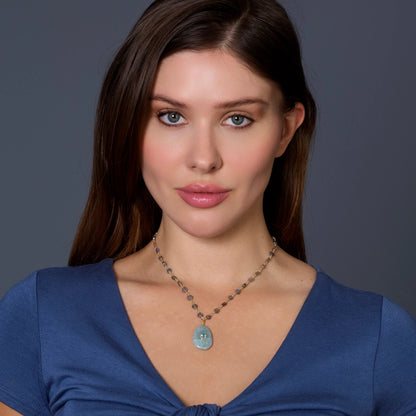 Labradorite and Aquamarine Pendant Necklace