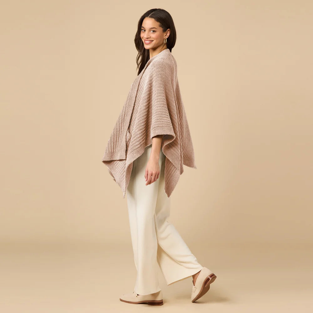 Solid Rib Marshmallow Shawl