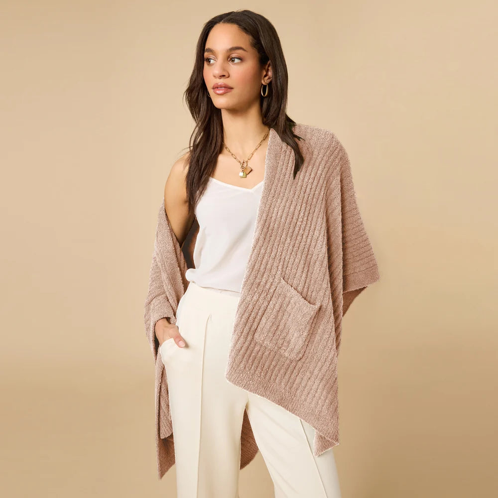 Solid Rib Marshmallow Shawl