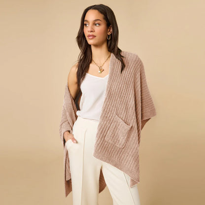 Solid Rib Marshmallow Shawl