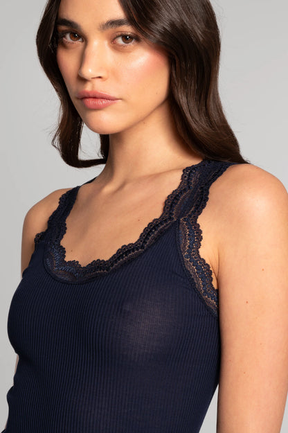 Filoscozia Cotton and Leavers Lace Tank