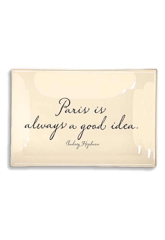 Paris Is Always A Good Idea Decoupage Glass Tray
