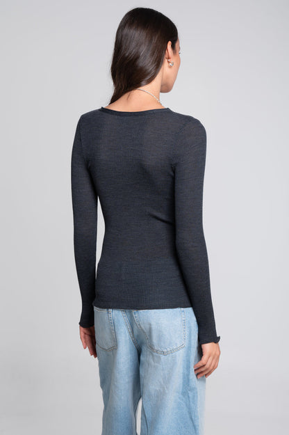 Ribbed Long-Sleeve Shirt