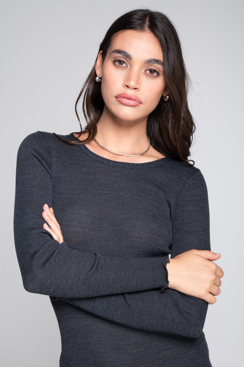 Ribbed Long-Sleeve Shirt