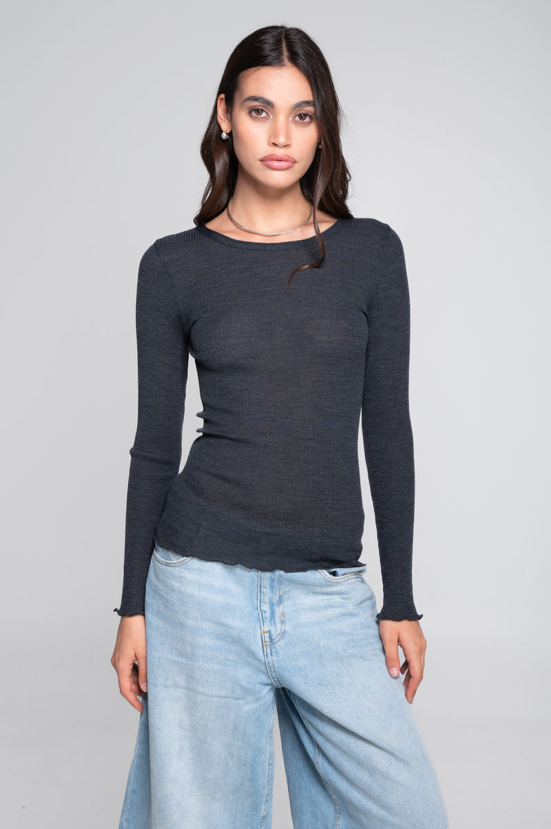 Ribbed Long-Sleeve Shirt