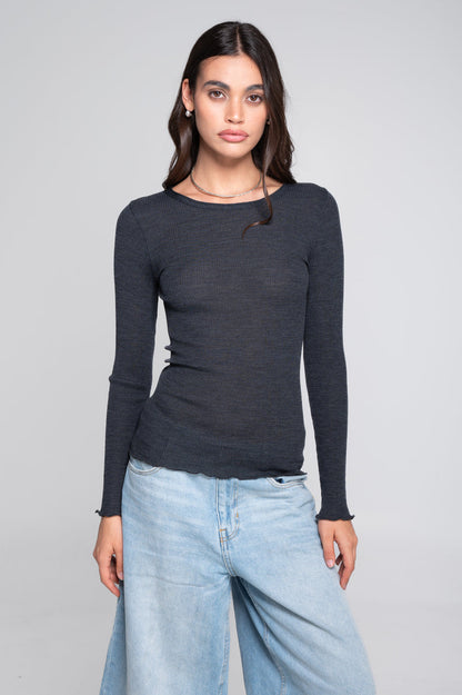 Ribbed Long-Sleeve Shirt