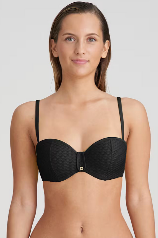Brigitte Strapless Bikini Top in Black