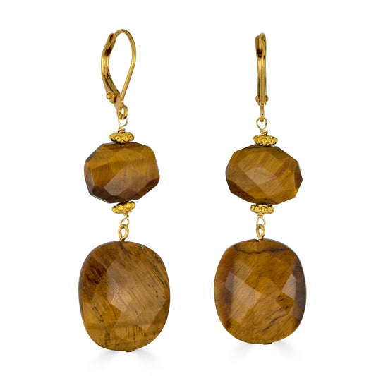 Tigers Eye Double Drop Earrings