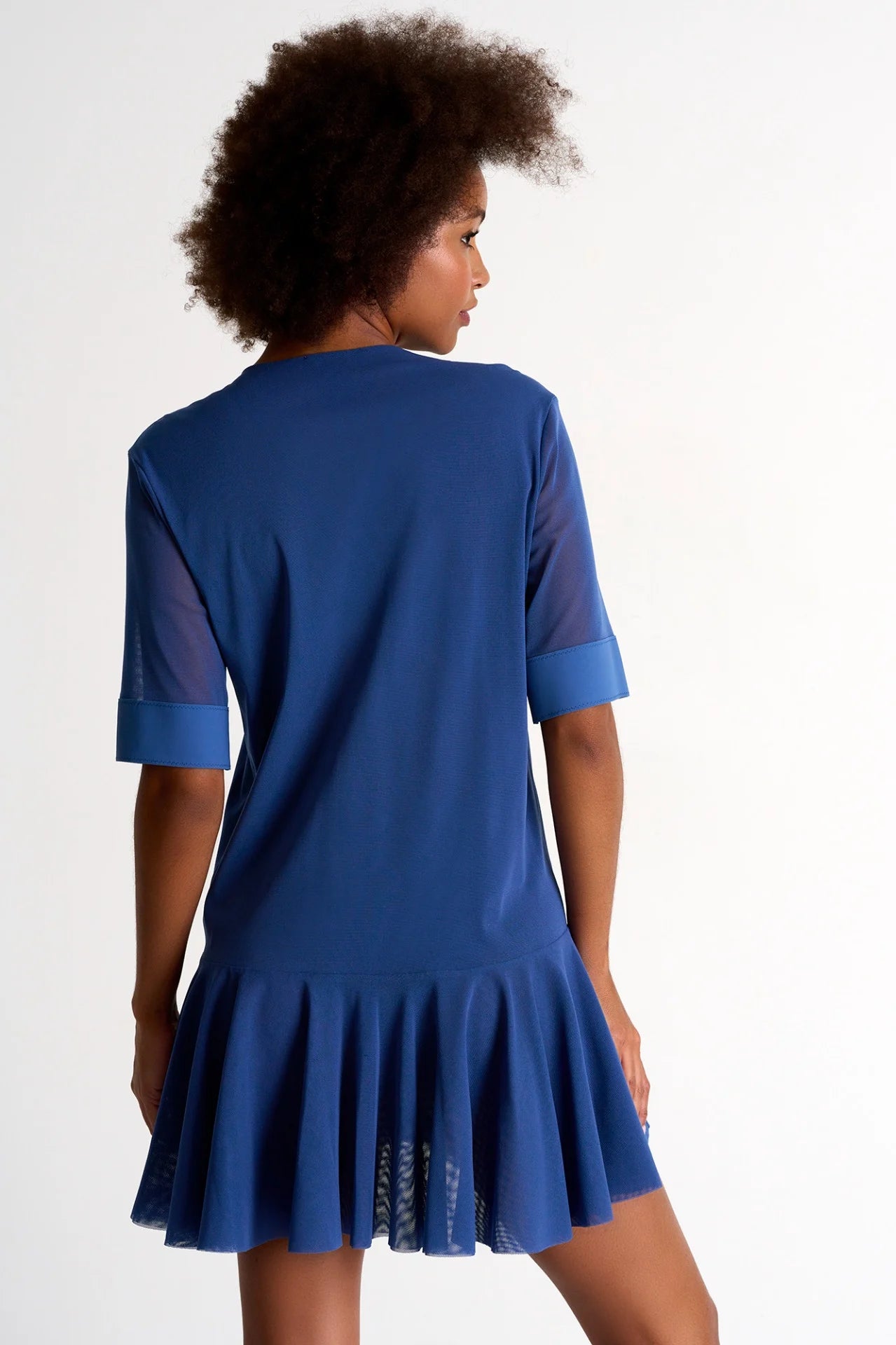 Shan Short Sleeve Coverup Dress in color -denim, available at LaSource in Darien. 