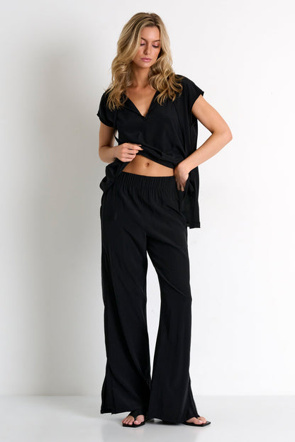 Straight Leg Silk Pants