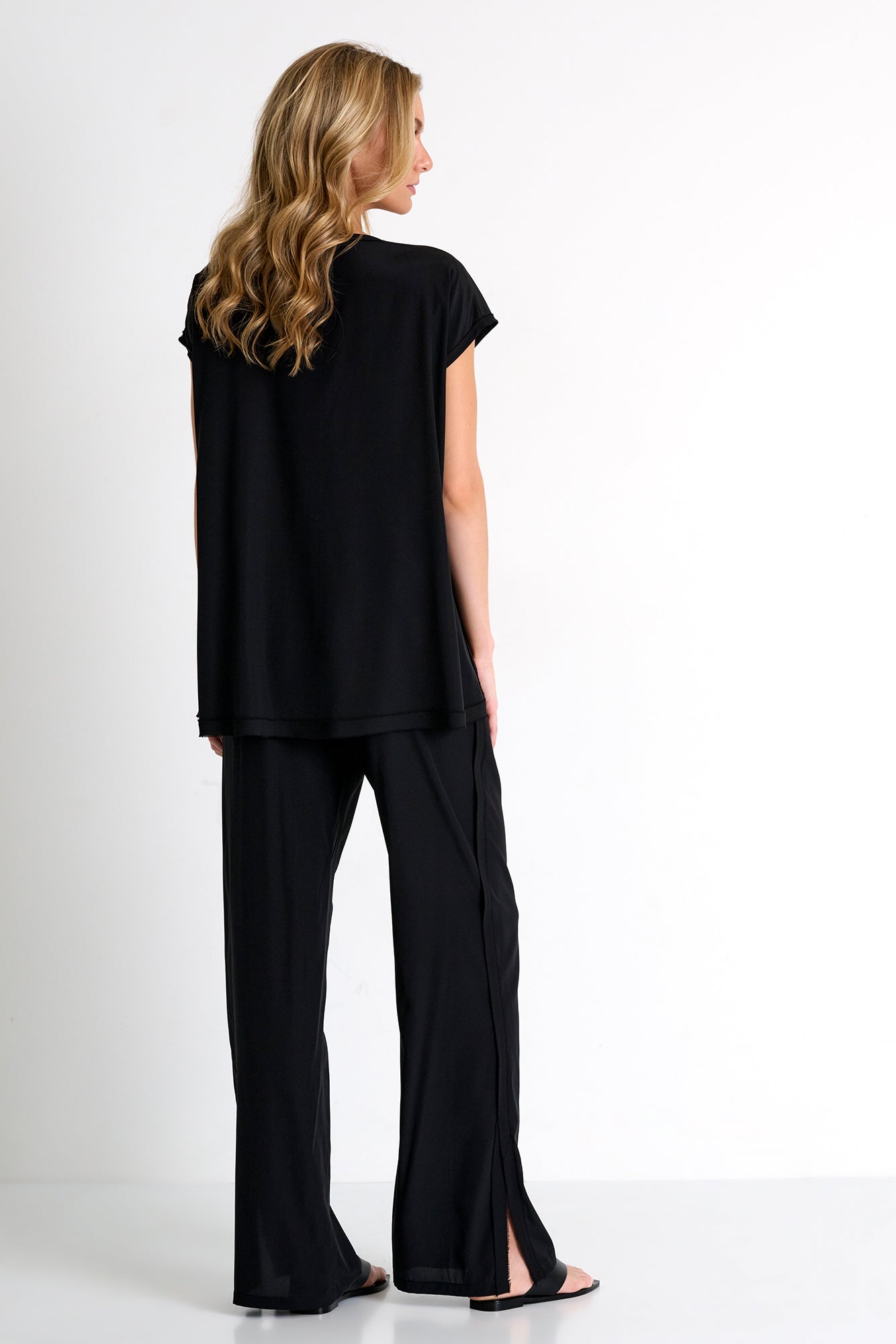 Straight Leg Silk Pants